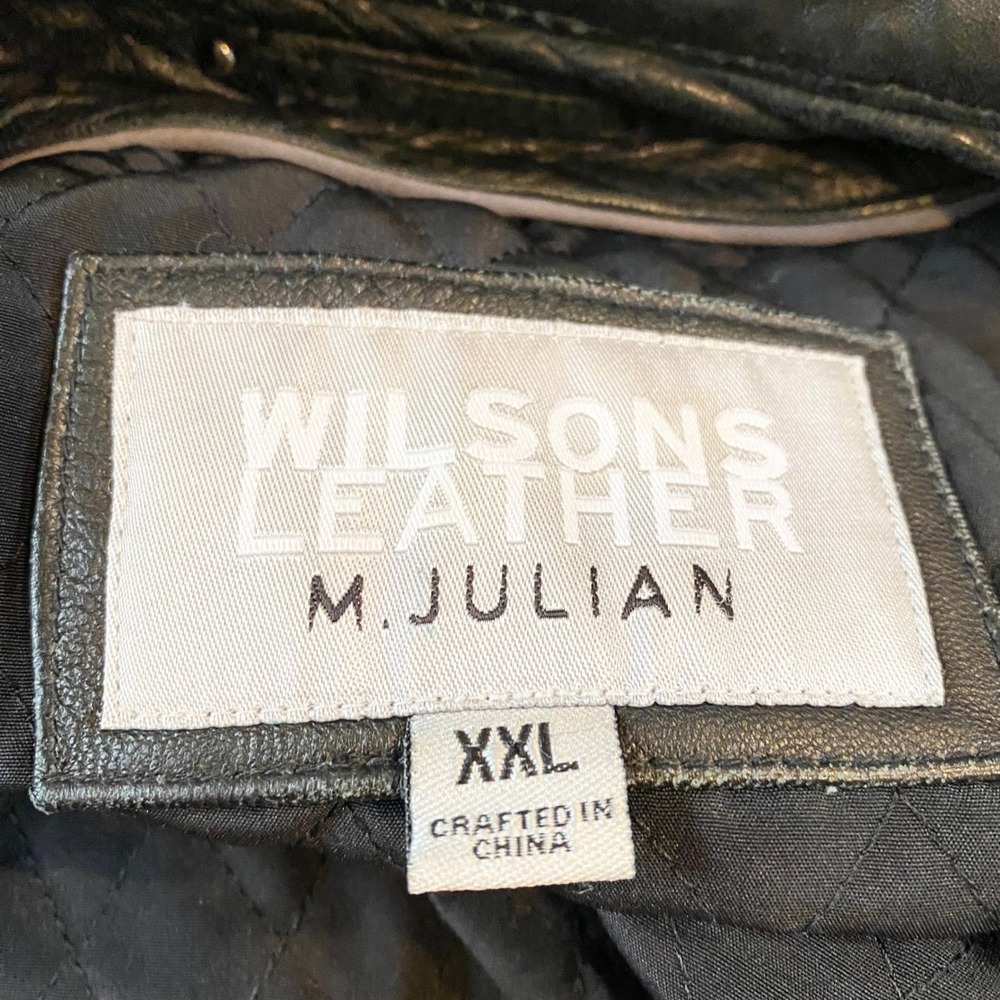 Wilsons Leather M Julian Mens Motorcycle Jacket Black XXL Genuine Leather - Picture 13 of 15